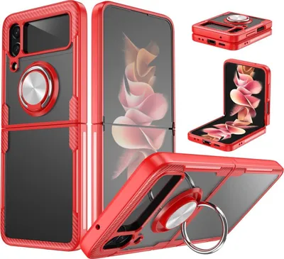Produktbild von König Design Hülle kompatibel mit Samsung Galaxy Z Flip4 5G Kunststoff Soft Handyhülle - Handy Case Rot