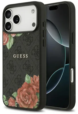 Obrázek produktu pro Etui Guess 4G Flowers Print Magsafe Na Iphone 17 Pro - Czarne