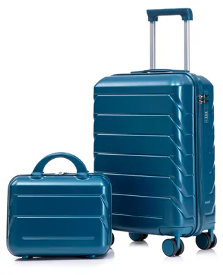 Produktbild von Reisegepaeck-Set 2-teilig, ABS-Hartschale, Spinner-Rollen, Zahlenschloss, 36 x 21 x 55 cm, Dunkelblau