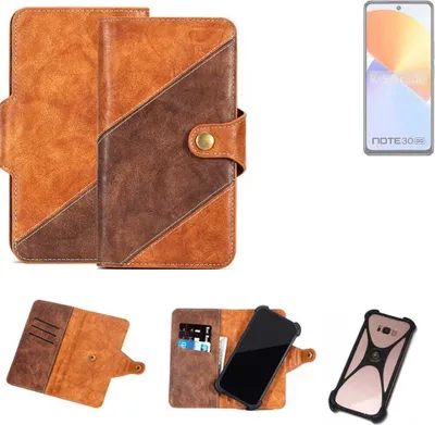 Produktbild von K-S-Trade Handyhülle Schutzhülle Bookstyle Case Wallet-Case kompatibel mit Infinix Note 30 5G Cover Klapphülle Kantenschutz Smartphone dunkelbraun