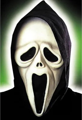 Produktbild von Shocked Ghost Maske schwarz weiß