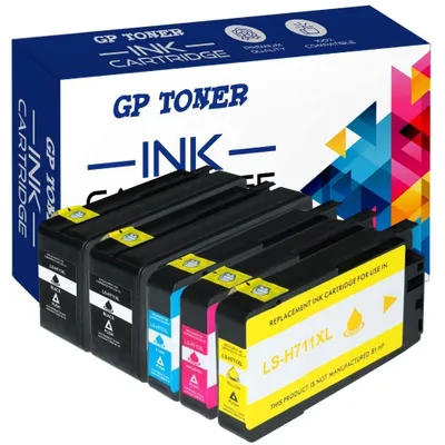 Zdjęcie produktu dla 5x Tusze do HP DesignJet T120 T150 T520 C2133A, CZ130A, CZ131A, CZ132A