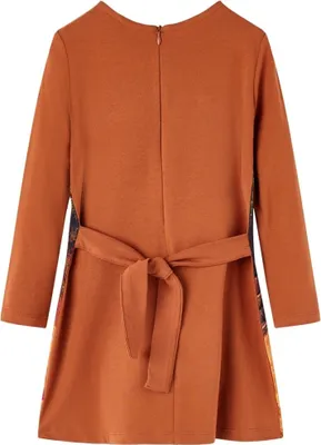 Image de vidaXL Robe à manches longues pour enfants Cognac 116