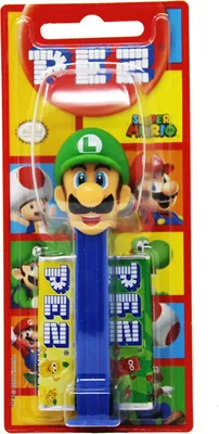 Produktbild von PEZ Super Mario Spender mit grüner Kappe 2 Päckchen süßen Bonbons 17g