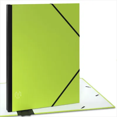 Image de ACROPAQ Classeur A3 - Classeur à dessin 32 x 45 cm, avec fermeture élastique, avec dos extensible pour plus d'espace - Vert