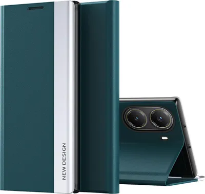 Produktbild von Hülle für Xiaomi Poco X7 Pro/Redmi Turbo 4, Kunstleder Magnetisch Klapp Stand Schutzhülle Grün
