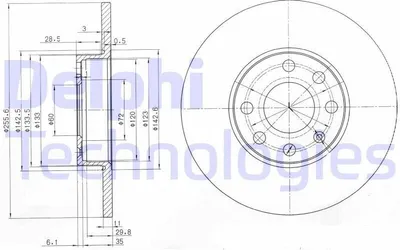 Produktbild von 2x DELPHI Bremsscheibe BG3402 für OPEL Astra G CC (T98) Astra G Caravan (T98)