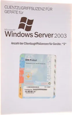 Produktbild von Microsoft Windows Server 2003, 1 Benutzer, 1 GB, 0,125 GB, DEU, 133 Mhz
