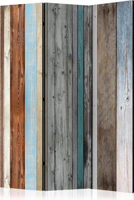 Produktbild von 3-teiliger Doppelseitiger Vlies Paravent - Colors Arranged 135x172 cm Muster f-A-0355-z-b