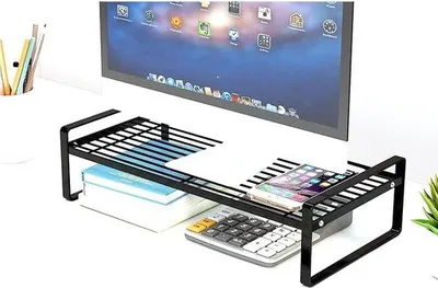 Immagine prodotto di Supporto metallico per doppio monitor, regolabile in altezza, per computer