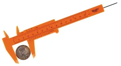 Produktbild von Schonende Kunststoff-Schieblehre für Münzen 0-150 mm Messbereich 0,1 mm Teilung