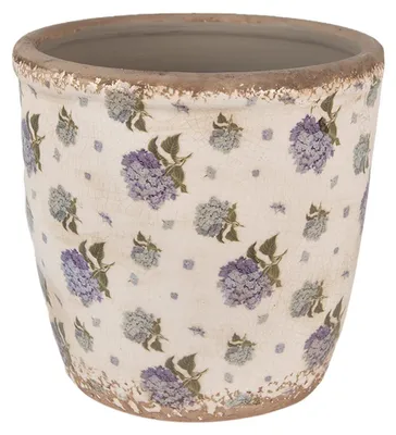 Immagine prodotto di Vaso da fiori Clayre & Eef Ø 16x16 cm Fiori in Vetroceramica blu beige
