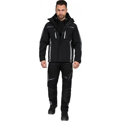 Produktbild von Leibwächter Sommer-Softshelljacke Herren FLEXS Gr. S schwarz/grau