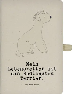 Produktbild von Mr. & Mrs. Panda Kladde Bedlington Terrier Lebensretter - Transparent - Geschenk, Adressbuch, Notizbuch A5, Journal, Tagebuch