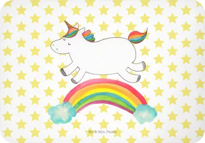 Produktbild von Mr. & Mrs. Panda Kühlschrankmagnet Einhorn Regenbogen - Weiß - Geschenk, Glitzer, Einhornpower, magnet, Erwachsenwerden, Unicorn, whiteboardmagnet, haftmagnet