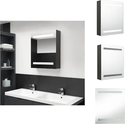 Obrázok produktu pre vidaXL LED kúpeľňová zrkadlová skrinka antracit 50x14x60 cm - Kúpeľňové skrinky