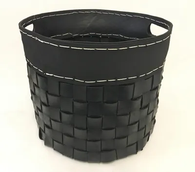 Image de Panier en bois Upcycling en pneus/caoutchouc recyclés & tressés 42cm