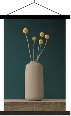 Produktbild von MuchoWow® Textilposter Stilleben - Blumen - Gelb 120x180 cm mit schwarzem Rahmen - Fotos