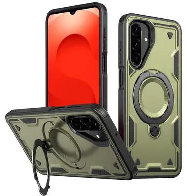 Produktbild von Samsung Galaxy S25 FE Hülle - Coverup Armor Back Cover met MagSafe Compatible Kickstand - Grün