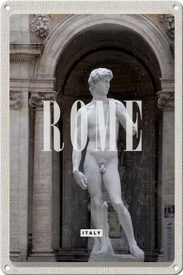 Produktbild von Blechschild Reise 20x30cm Rom Italien Statue Urlaub Reiseziel