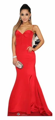 Image de Ariana Grande - Robe rouge - Chanteuse américaine - Présentoir en carton Standy - 61x157 cm