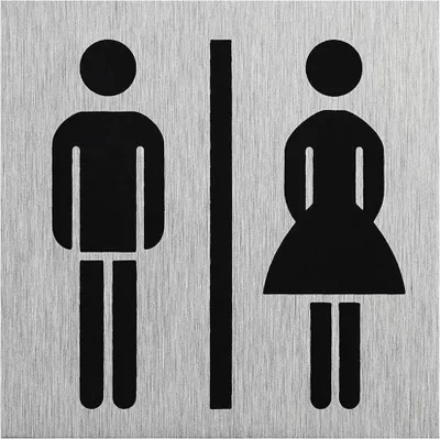 Image de Plaque de porte en aluminium "pictogramme dames/hommes" 60x60mm