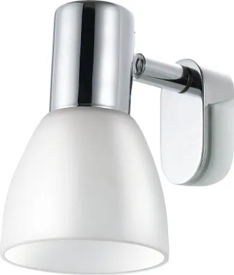 Produktbild von EGLO Spiegellampe Sticker, Wandleuchte, Spiegelleuchte aus Metall und opal-mattem Glas, Badezimmer Lampe in Chrom, Weiß, Feuchtraumleuchte, IP44, E14