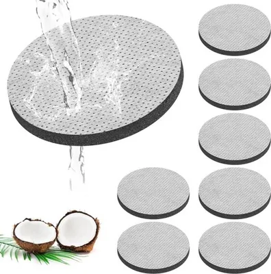 Set von 8 Wasserflaschenfilterdiscs für Flaschen, Ersatzfilter zur Reduzierung von Chlor, Mikropartikeln und zur