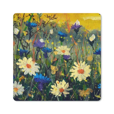 Produktbild von MuchoWow® Mauspad Mousepad Malerei - Ölfarbe - Natur - Blumen 20x20 cm - Mousepads - Maus Mat - Pad - Mausunterlage - Desk Mat - Bureauartikeln