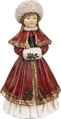 Immagine prodotto di Clayre & Eef Figurina ragazza 9x7x17 cm in poliresina rossa
