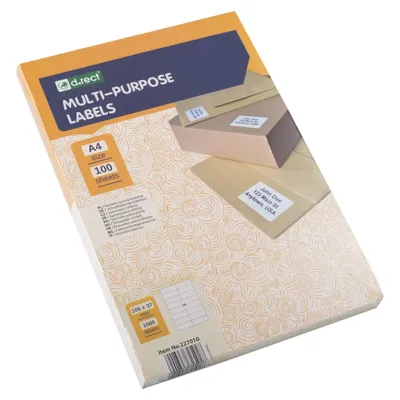 Zdjęcie produktu dla D.rect Etykieta Samoprzylepnaa4 16Szt 105X37 100Ark