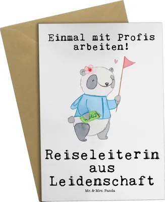 Produktbild von Mr. & Mrs. Panda babykarte Reiseleiterin Leidenschaft - Weiß - Geschenk, einladungskarten, weihnachtskarten, osterkarte, Klappkarte, dankeskarten, Grußkarten