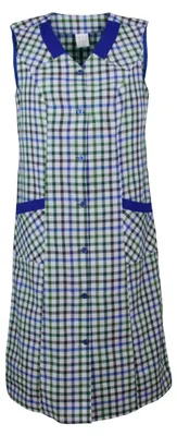 Produktbild von Knopfkittel Damen kariert mit 2 Taschen aus Mischgewebe, Größe:56, Design:Design 1