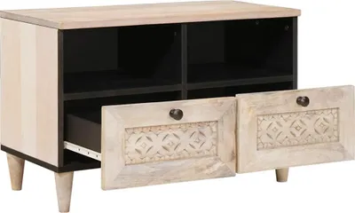 Zdjęcie produktu dla vidaXL Szafka pod TV z szufladami biała 70 x 33 x 46 cm materiał drewnopochodny