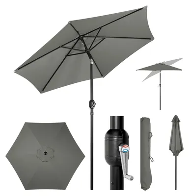 Produktbild von Sonnenschirm Gartenschirm Terrassenschirm - UPF 50+ UV-Schutz - Mit Handkurbel - 240 bis 300 cm - Wasserdicht für Balkon und Garten