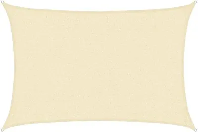 Immagine prodotto di Telo ombreggiante rettangolare - 2,5 x 3,5 m - Colore crema - 160 g/m² - Protezione UV - Traspirante e impermeabile - Tenda da sole per balconi e terrazze