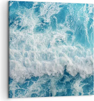 Produktbild von Bild auf Leinwand - Leinwandbild - Meer Welle Ozean - 50x50cm - Wand Bild - Wanddeko - Wandbilder - Leinwanddruck - Bilder - Kunstdruck - Wanddekoration - Leinwand bilder - Wandkunst - AC50x50-4067
