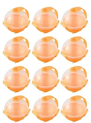 Imagen del producto de Molde para bolas de hielo, plástico reutilizable, diseño para congelación rápida, color naranja, 12 unidades