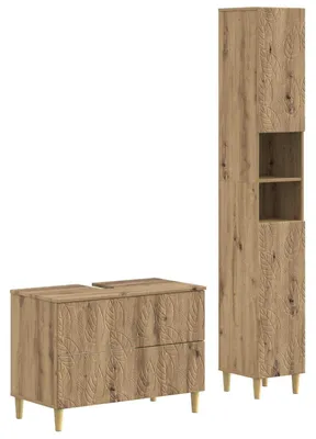 Produktbild von 2-teiliges Badezimmer Schrank Set DELFT Artisan-Eiche