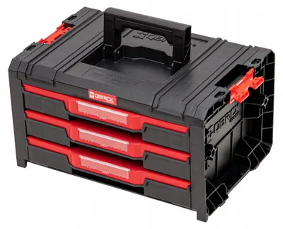 Image de Qbrick System PRO Drawer 3 Toolbox 2.0 Basic empilable 450 x 310 x 244 mm 3x 4,5 l IP54 avec trois tiroirs 9 inserts