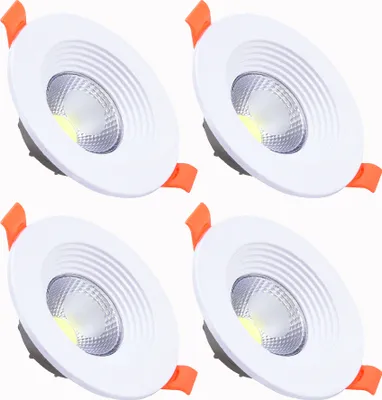 Produktbild von 4 Stück 7W LED COB Deckenlicht Panel Einbaustrahler Deckenleuchte Strahler Einbauleuchte, Kaltweiß