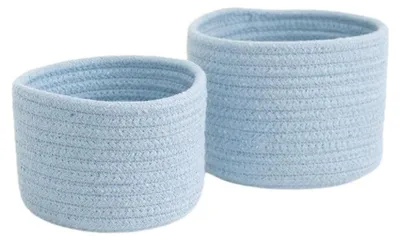 Productafbeelding van Omgoods - Katoenen touw opbergmand - Handgeweven, blauw, L