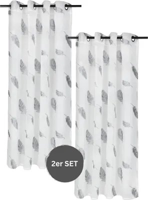 Produktbild von S+G 2er Set Ösenschal Federn silber - 140 x 160 cm