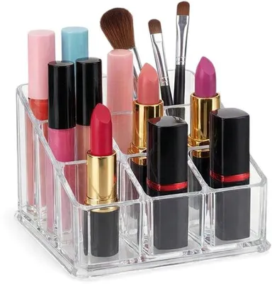 Produktbild von Unyqoos® Transparenter Acryl-Kosmetik-Organizer – herzförmige Make-up- & Schmuck-Aufbewahrung, 9,2 x 9,2 x 6,5 cm