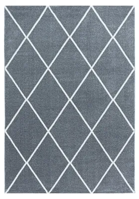 Productafbeelding van Tapijt, vloerkleed voor de woonkamer, zilverkleurig, 80x150 cm, geometrisch design