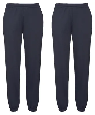 Produktbild von Doppelpack Fruit of the Loom Classic Elasticated Cuff Jog Pants + GRATIS MyShirt Stoffbeutel