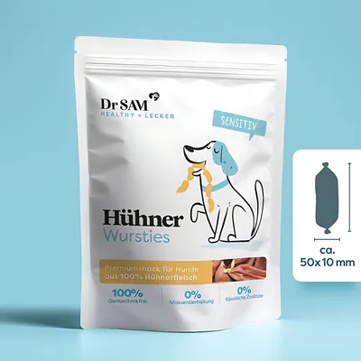 Produktbild von Dr. Sam Hühner Wursties, Inhalt: 120 g