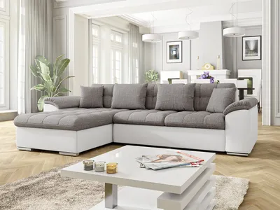 Produktbild von MIRJAN24 Ecksofa Diana, Eckcouch mit Bettkasten und Schlaffunktion, Polsterecke (Ecksofa Links, Soft 017 + Lawa 05)