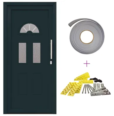 Immagine prodotto di Porta d'ingresso vidaXL, 88 x 200 cm, PVC, grigio antracite