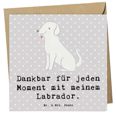 Produktbild von Mr. & Mrs. Panda Glückwunschkarte Labrador Moment - Grau Pastell - Geschenk, anlasskarte, doppelkarte, faltkarte, Grußkarte, Klappkarte
